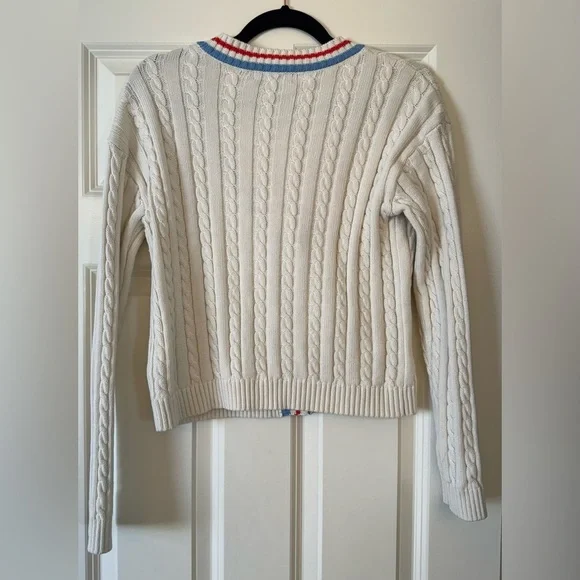 Prince Pickleball Women's Cable Knit Cardigan Tennis Sweater Cream Size Small - Picture 3 of 9